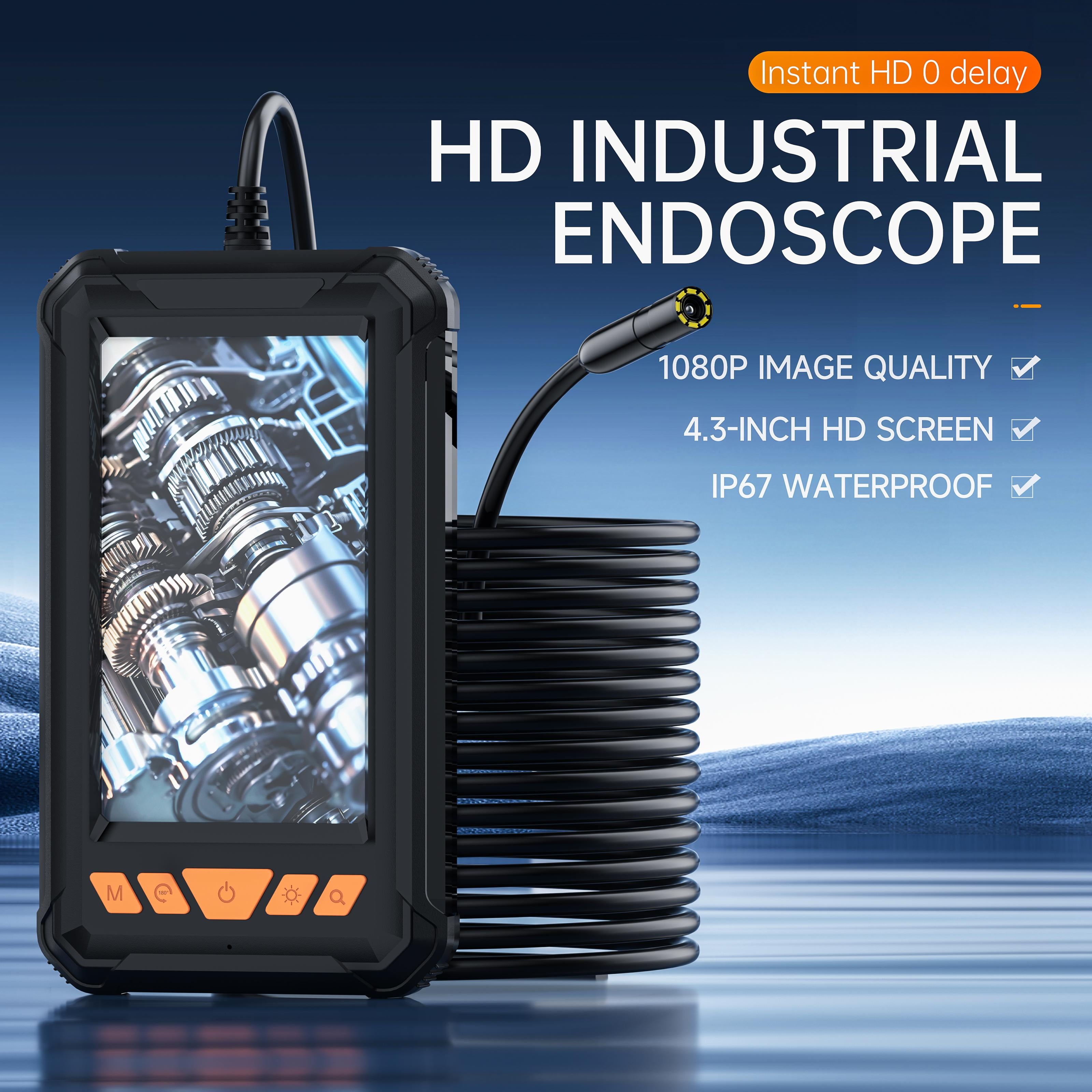HD étanche Endoscope caméra haute luminosité LED lumières pour maison plomberie et automobile R