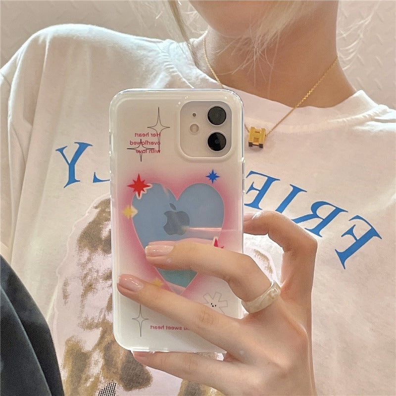 Fille coeur ins Laser amour approprié pour téléphone portable cas