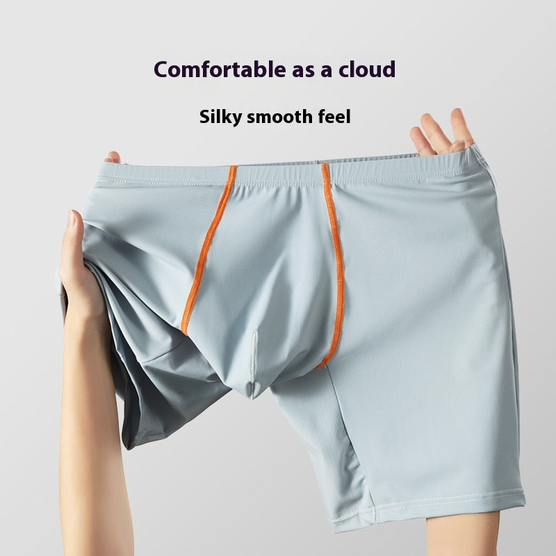 Sous-vêtements allongés Ice Silk Sexy Boxers homme Mid-waist U Convex Sexy Séchage rapide
