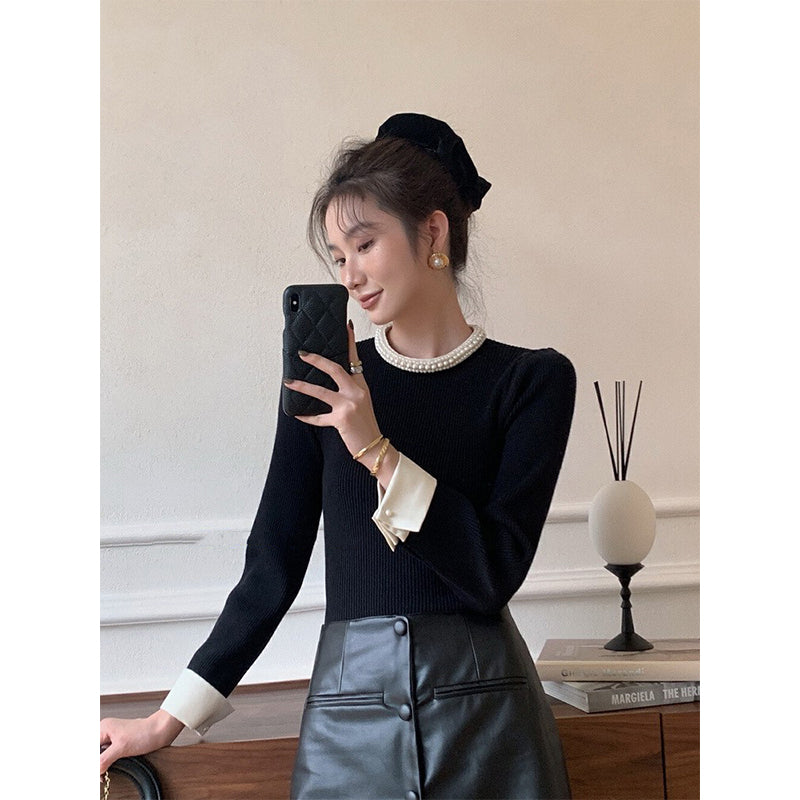 Femmes Sous-coucheuse de style Chanel Chandail d'automne précoce avec un sentiment texturé cozy