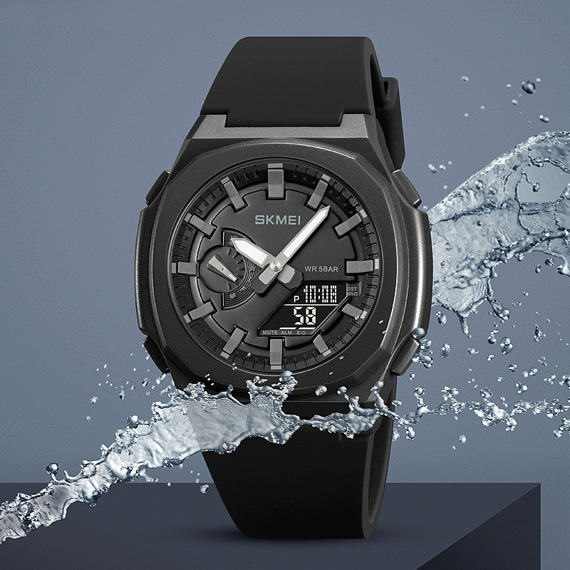 Montre numérique d'alarme chronographe multi-fonctions étanche à quartz pour hommes mode