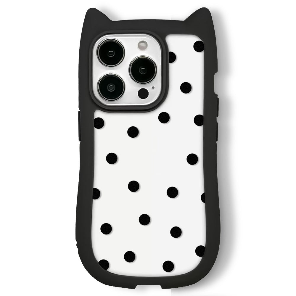 Polka point approprié pour les oreilles de chat cas de téléphone