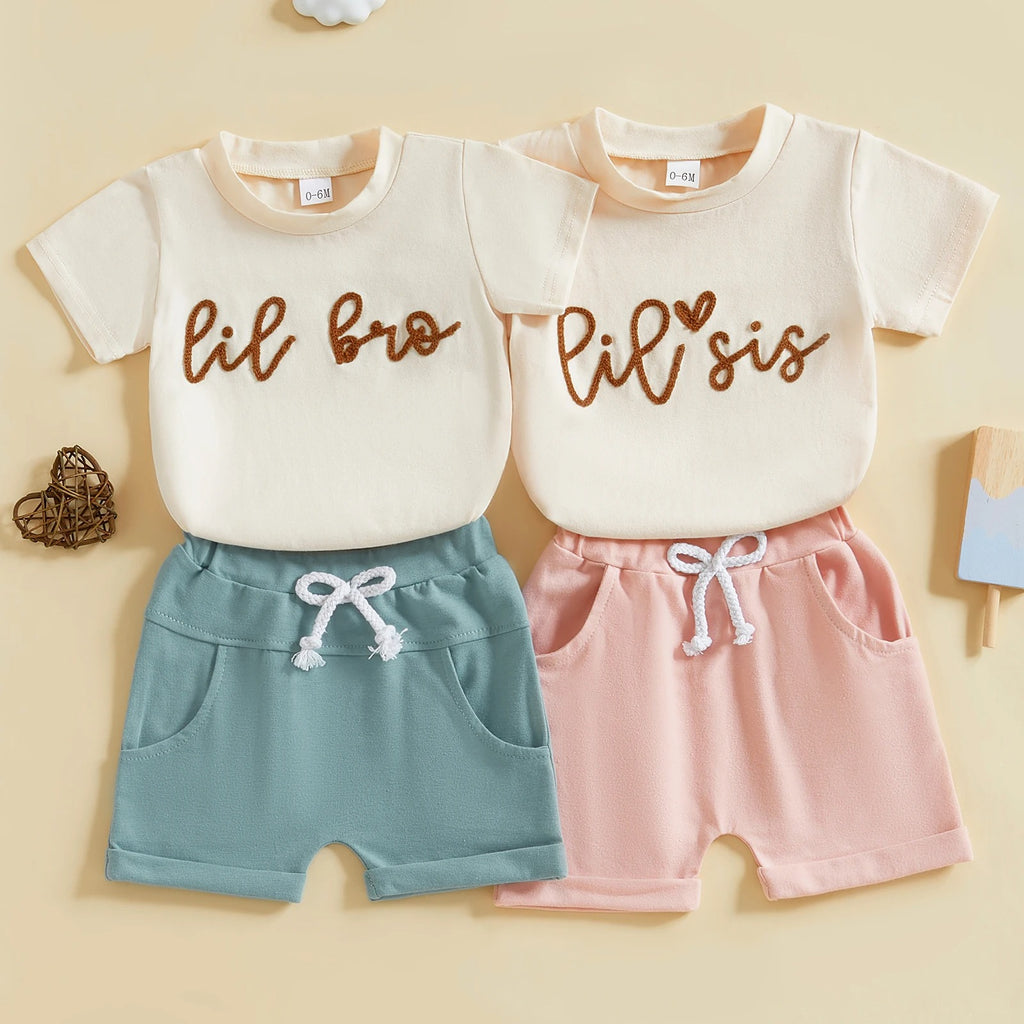 Ensemble de shorts à manches courtes imprimé occasionnel pour enfants
