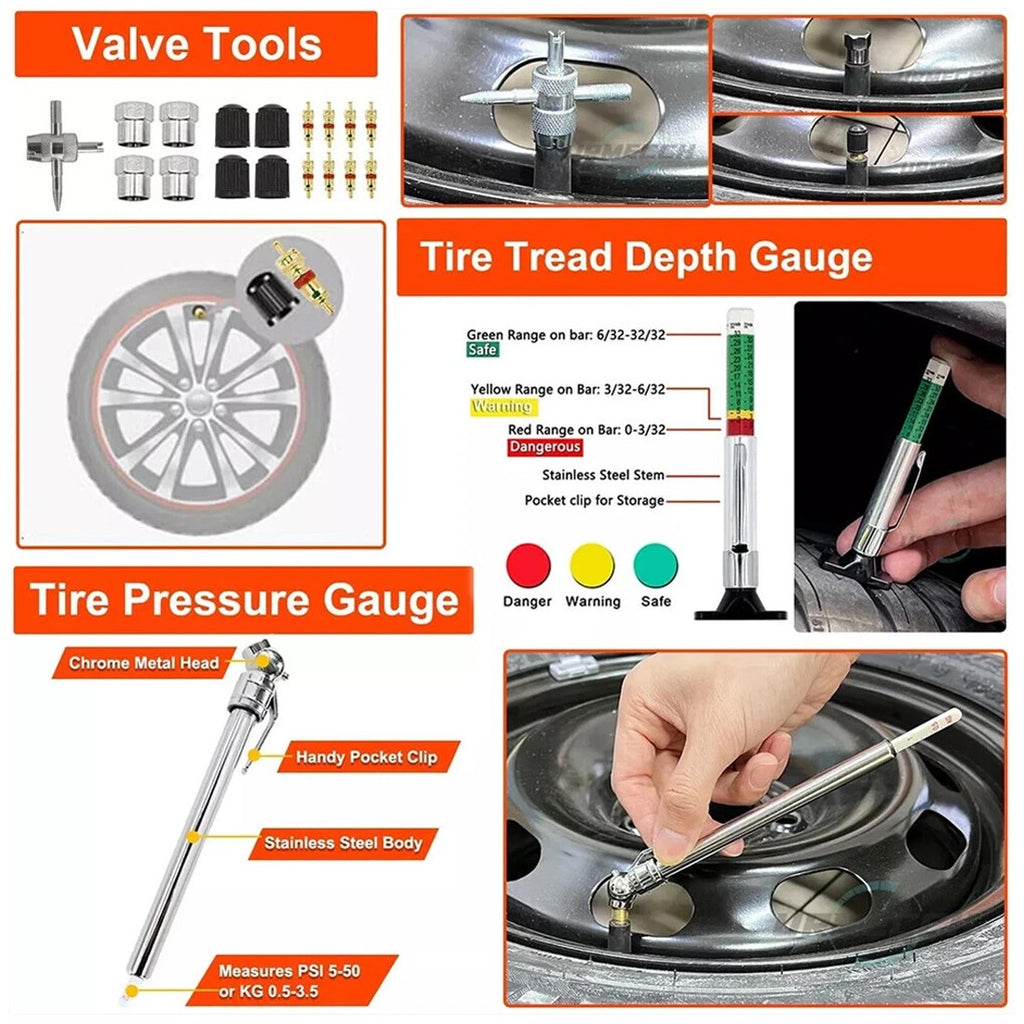 Kit de réparation de pneus 65 pièces pour voitures