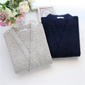 Autumn Hiver Hommes Style Japonais Pure Cotton Air-Layer Loungewear Set