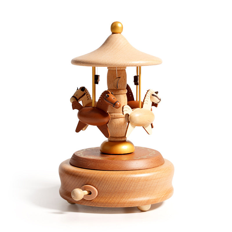 Boîte à musique créative en bois pour décoration maison