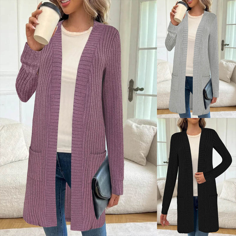 Long Cardigan ouvert pour femmes