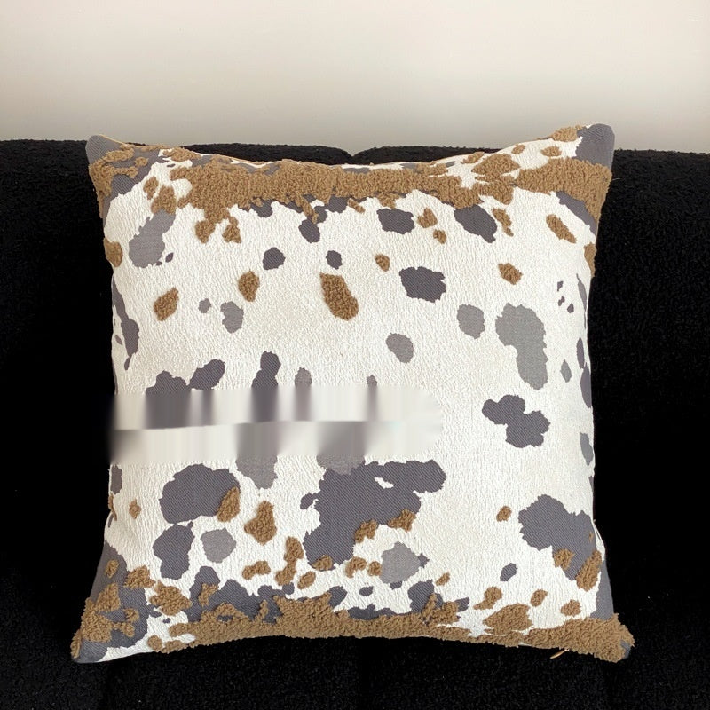 Manzhen Nordic Skin-Tone Woven Jacquard Rétro Résumé Canapé Coussin
