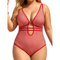 Bracelet imprimé Plaid de plus d'une pièce Bikini V-neck Maillot de bain femme