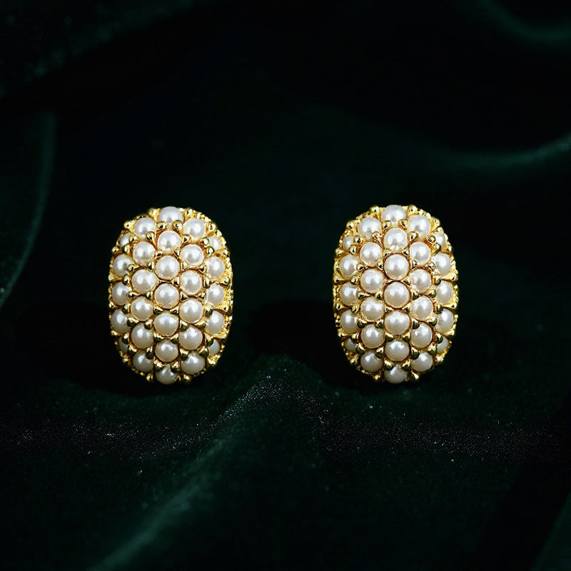 Boucles d'oreilles en perles élégantes de style français