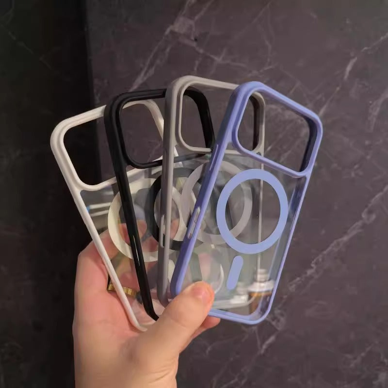 Boîtier de téléphone non jaune Transparent magnétique ultra-mince Protection anti-goutte
