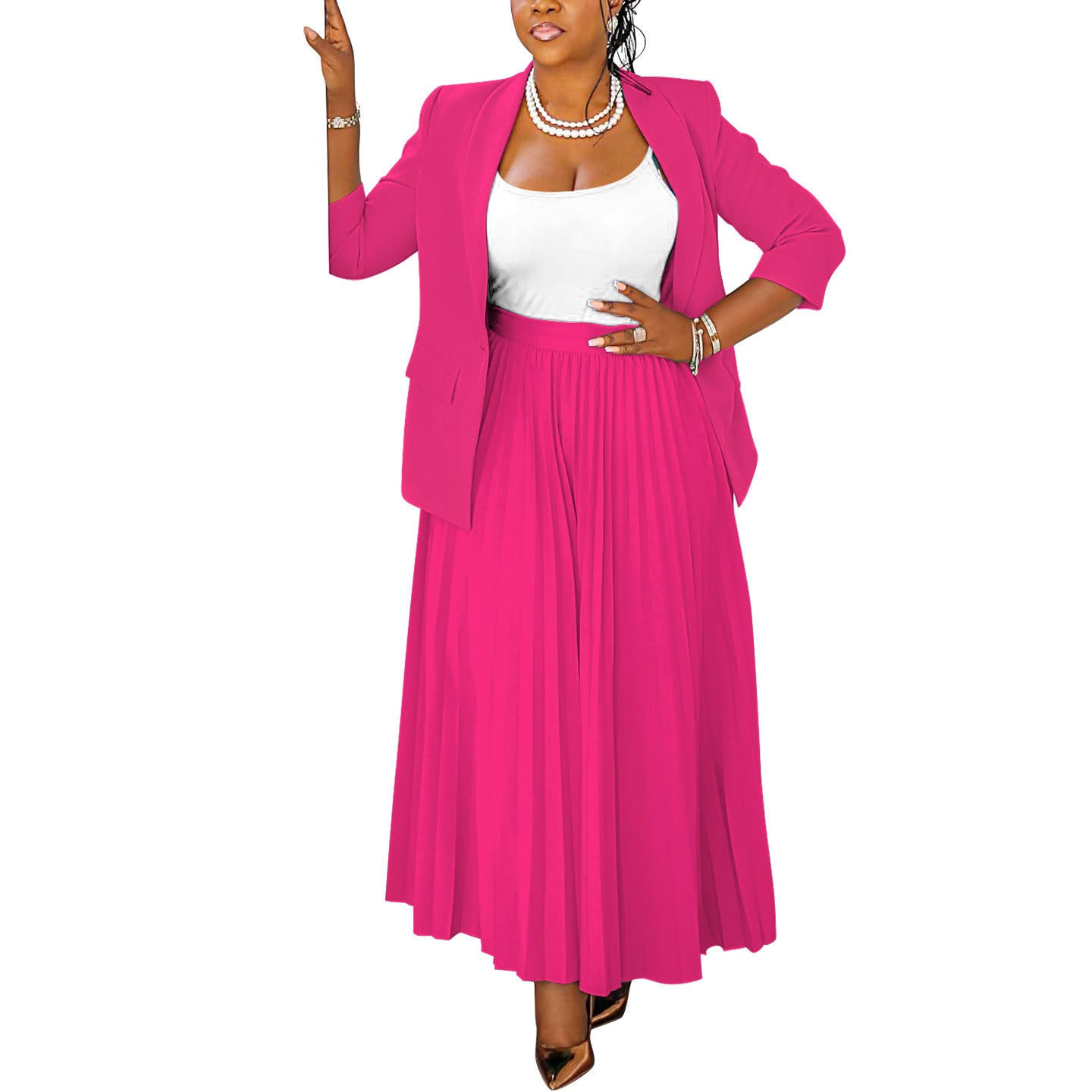 N8066 Amazon Commerce extérieur Mode Femmes Casual Business Porter la jupe plissée pour femmes