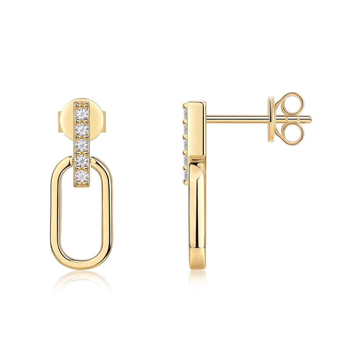 S925 Boucles d'oreilles en plaqué or sterling