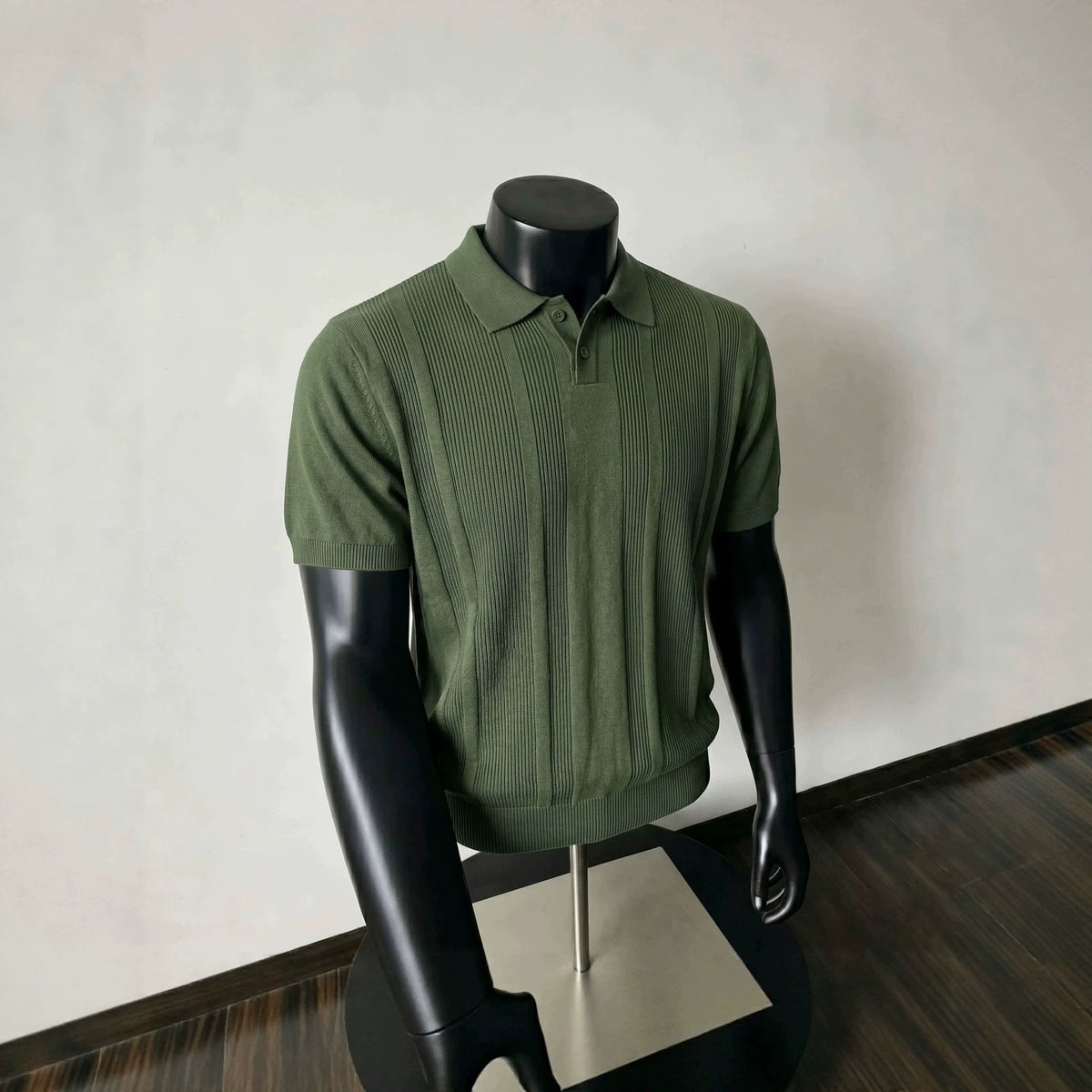 Chemise Polo à manches courtes tricotée style italien