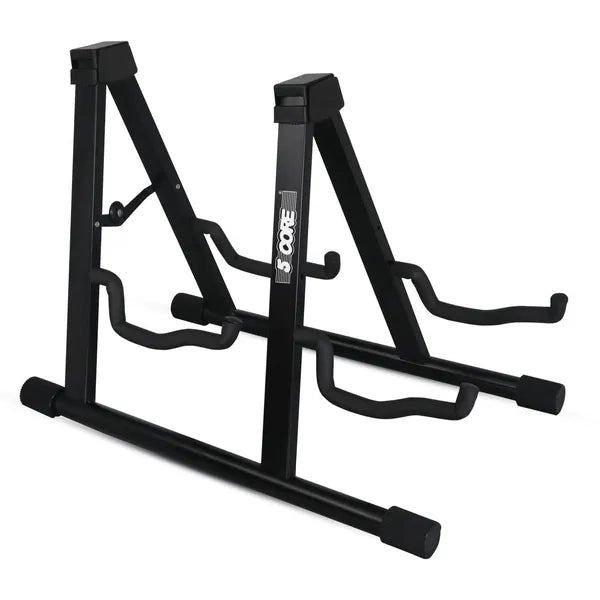 5 CORE Double Guitar Stand Sol réglable Heavy Duty A Frame Universal Folding Acoustic