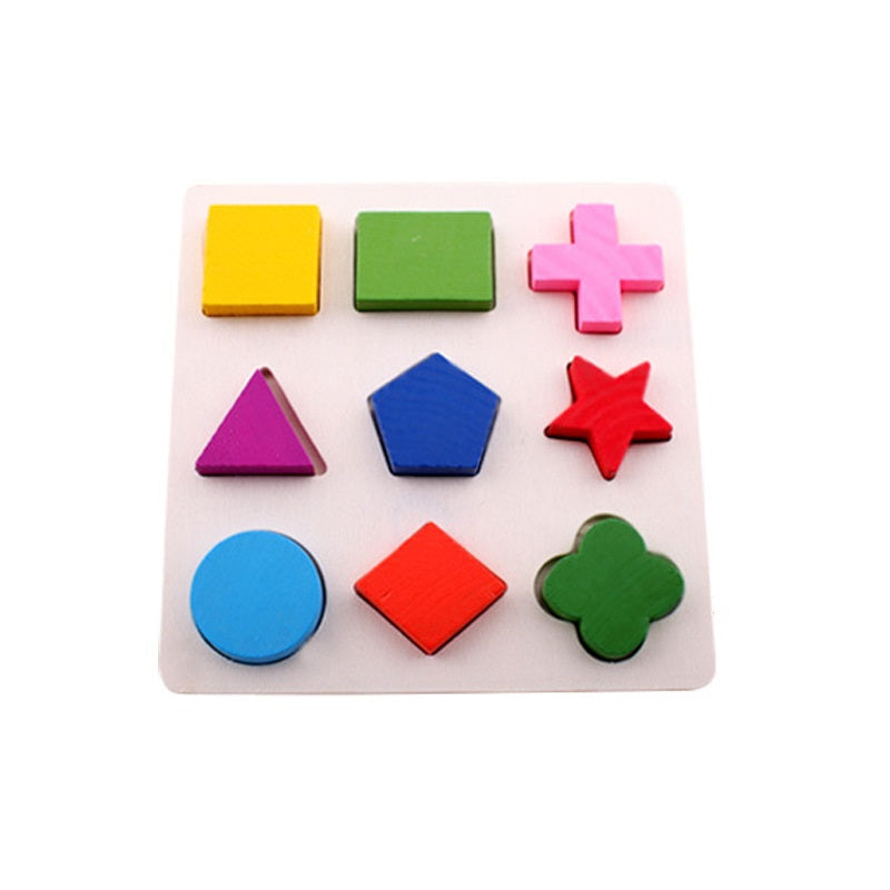 Conseil de reconnaissance de la forme des enfants Jouets éducatifs Montessori Puzzle Equal Points 3D Puzz