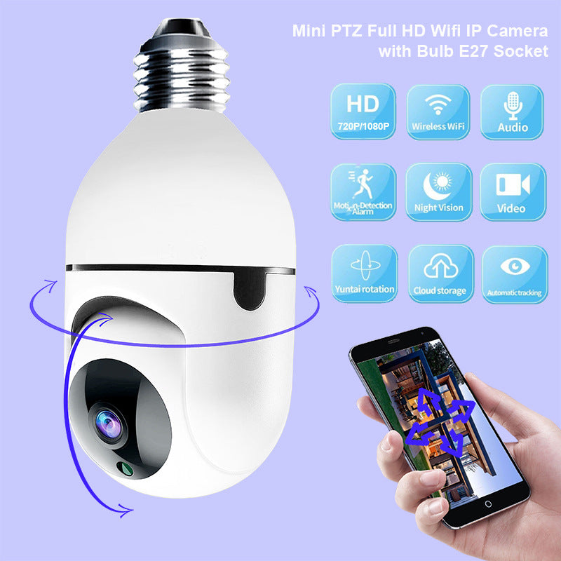 Ampoule Shaking Head Machine Yilot APP Caméra sans fil WIFI Surveillance de sécurité à la maison