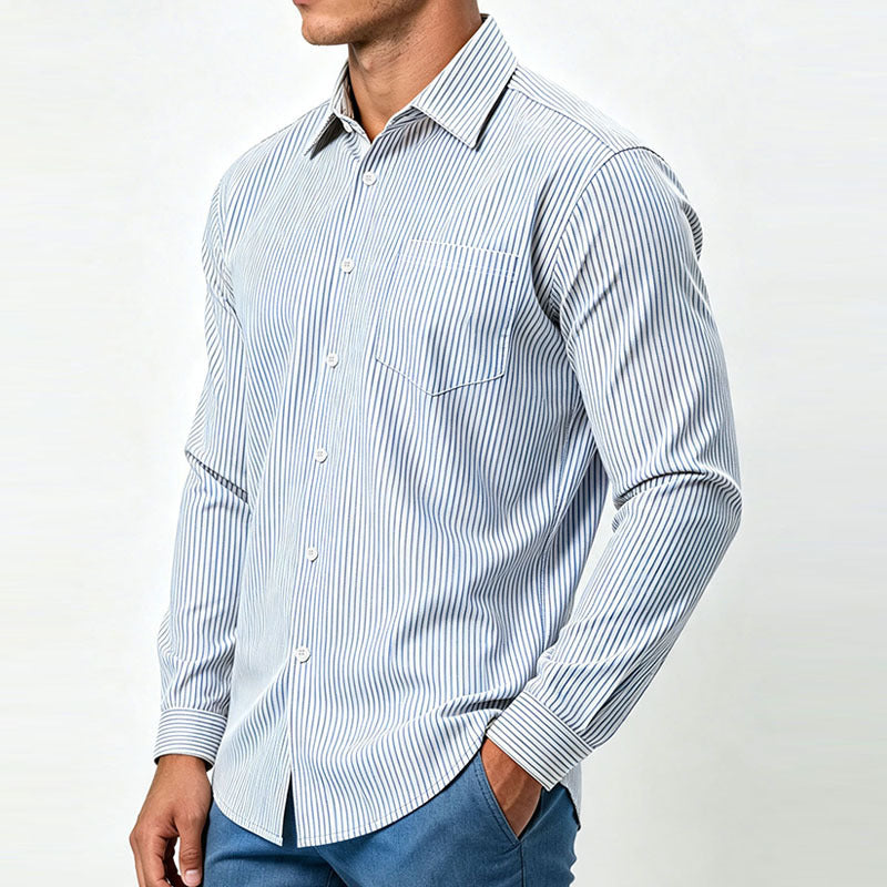 Chemise à laque rayée pour hommes, taille Plus