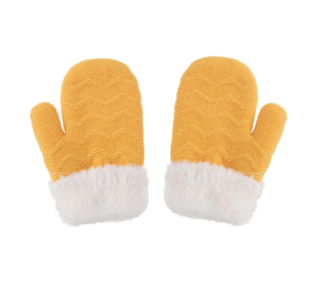 Ensemble de gants de garde d'oreilles pour enfants en laine solide et chaude