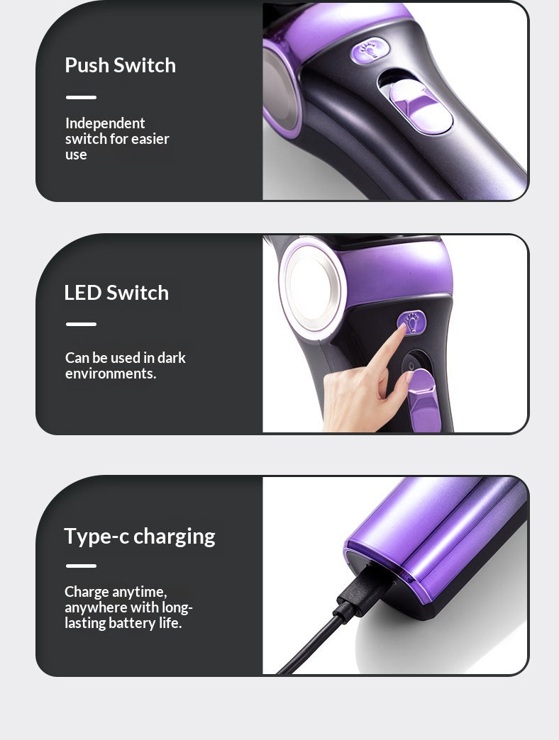 Clipper électrique 2-en-1 haute puissance avec lumière pour chiens et chats.