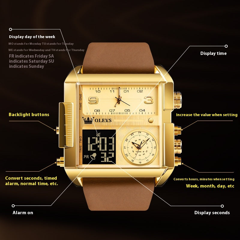 Multifonctionnel Sports Timing Mouvement Quartz Montre électronique