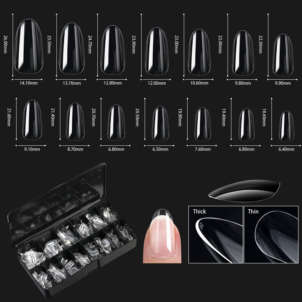 Conseils transparents d'ongle de ongles Formes d'ongle pour la manucure sans couture Faux ongles en boîte