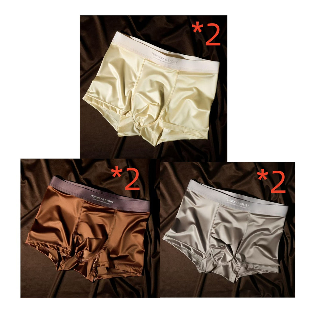 Ice Silk Hommes Sous-vêtements Light Luxury Satin Boxers