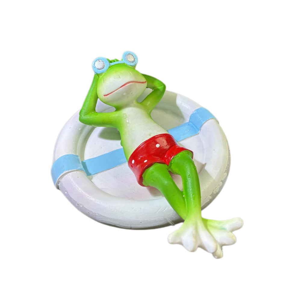 Grenouille flottante sur nage Anneau Résine Aquarium Ornement