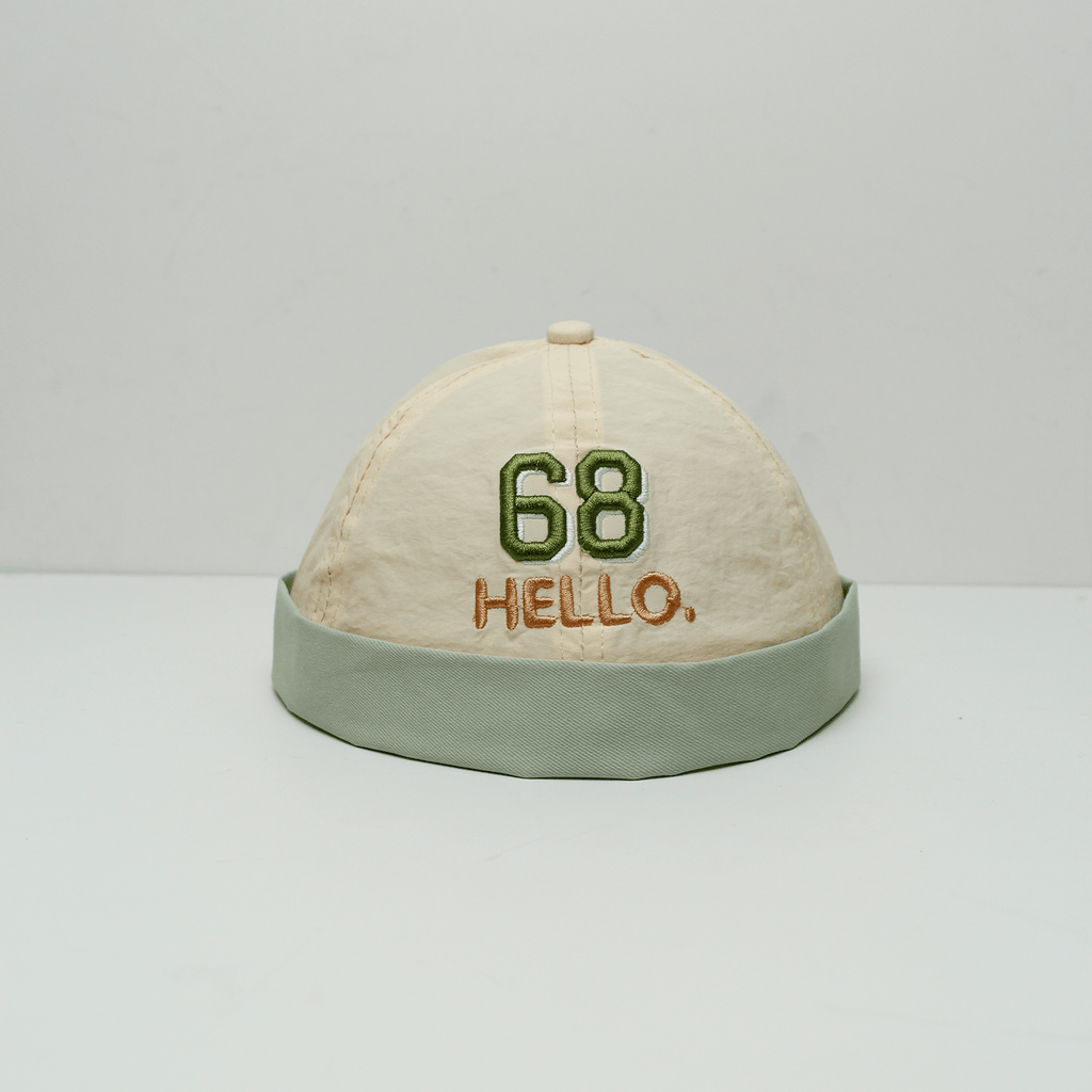 Été Bébé-style multicolore 68 Broderie HELLO Word Mère Skin-toned Energétique Headgea