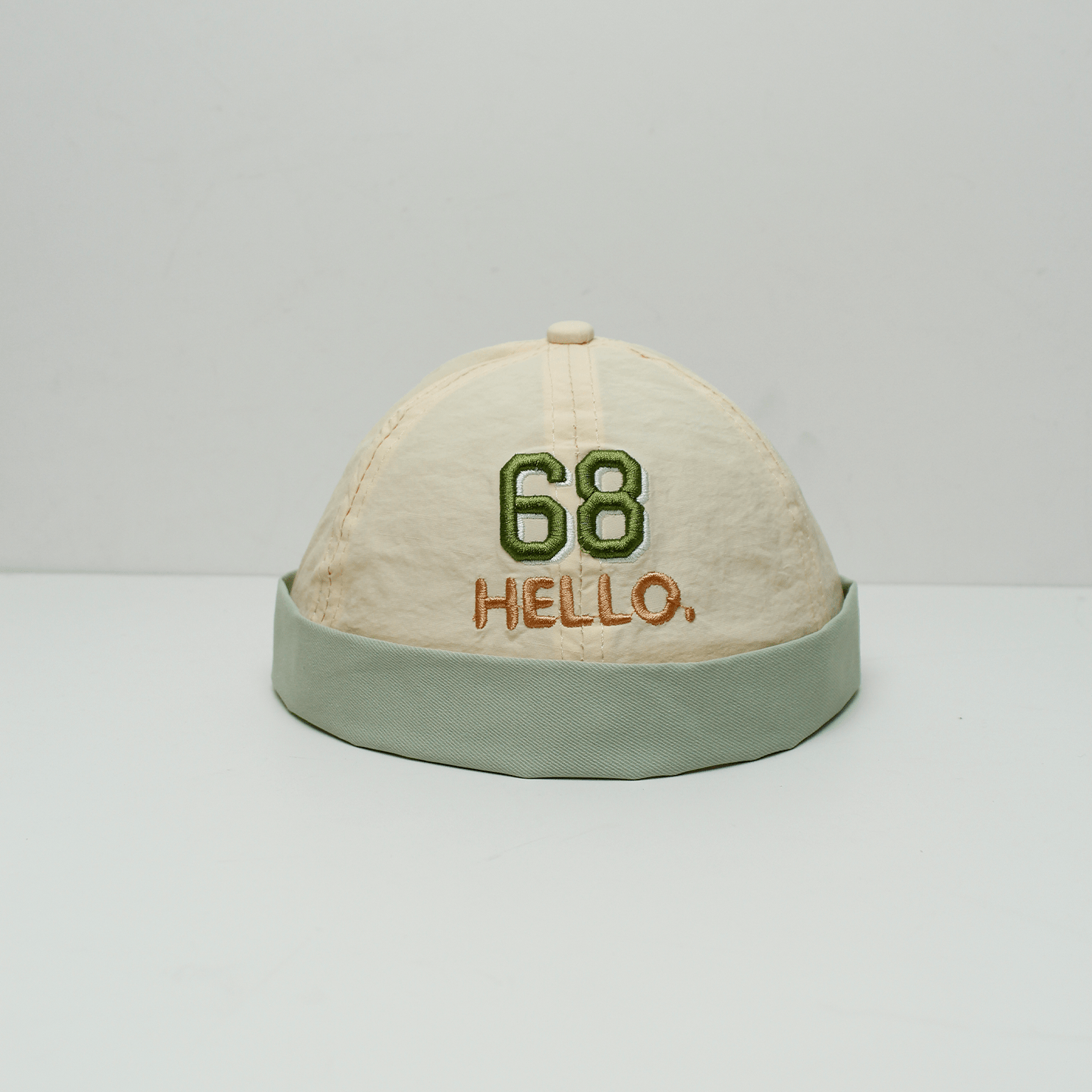 Été Bébé-style multicolore 68 Broderie HELLO Word Mère Skin-toned Energétique Headgea