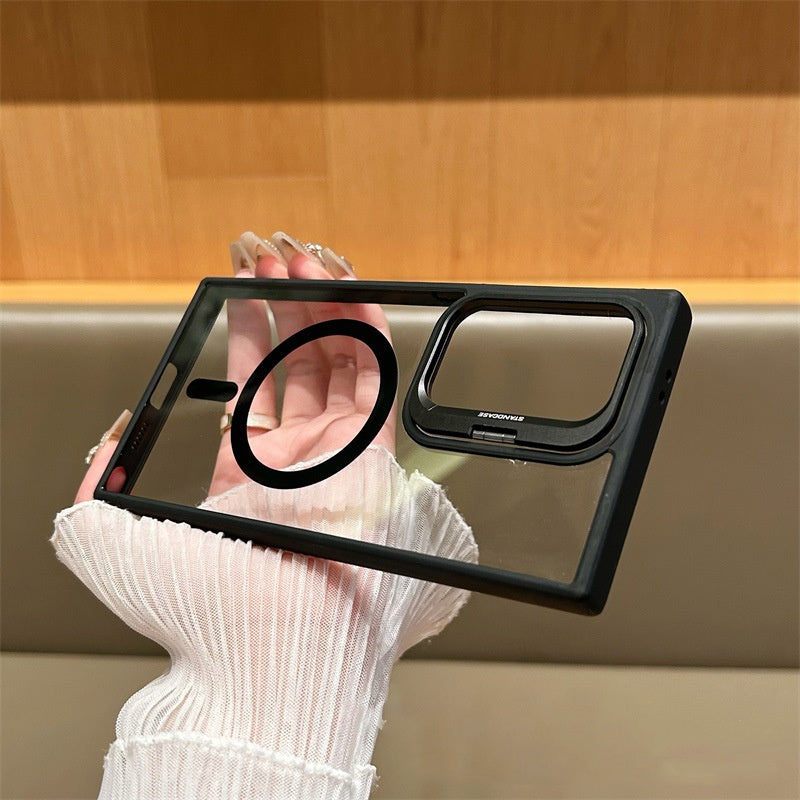 Couverture de protection magnétique de boîtier de téléphone transparent simple