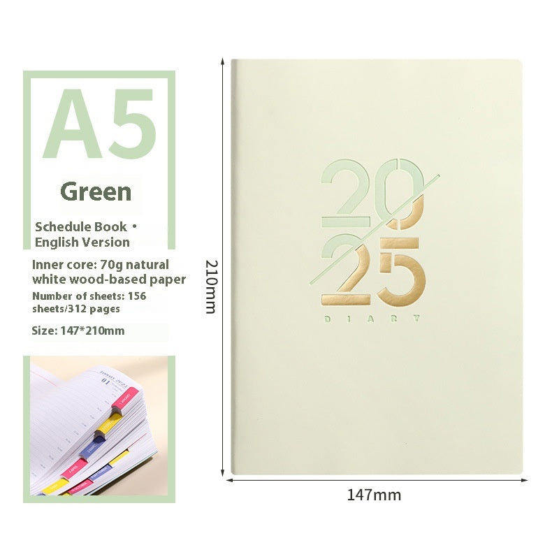 Soft Leather A5 Daily Planner Hourly Notebook