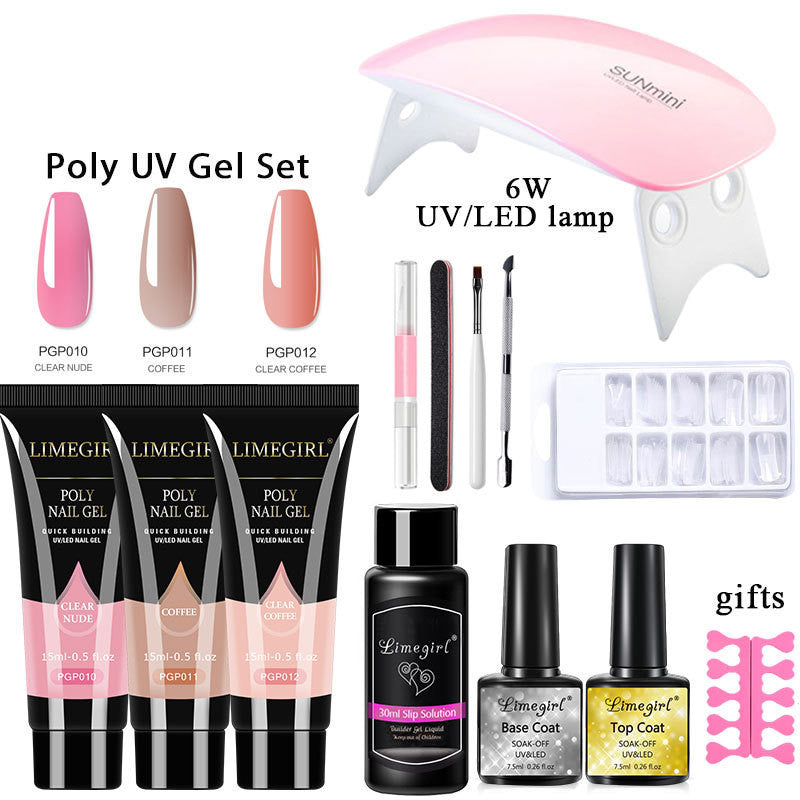 Gel d'extension de ongles ensemble cristal photothérapie UV
