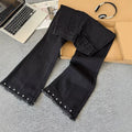 Men's Black Raw-Edged Rivet Jeans