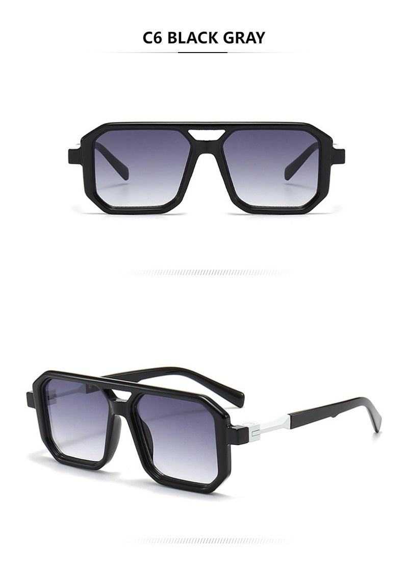 Retro Double Beam Pilot Catwalk Légères Lunettes de soleil de luxe Ins