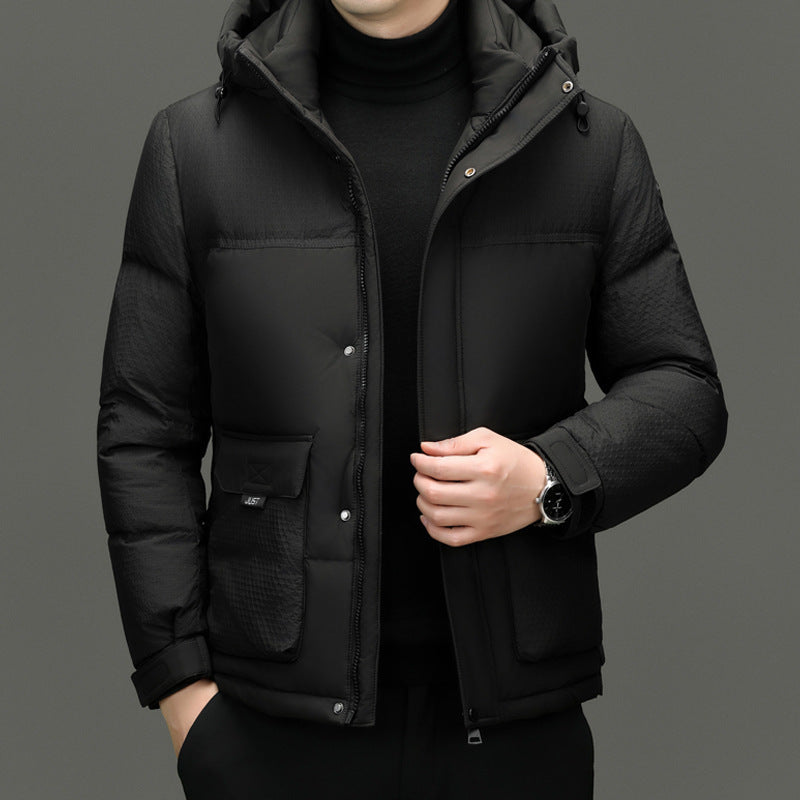 Veste à capuche casual courte de canard blanc d'hiver