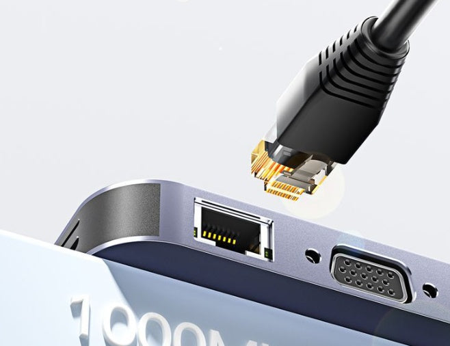 11-en-1 Expansion Dock Typ-c HUB Multi-fonctions Gigabit Port Câble Seperater