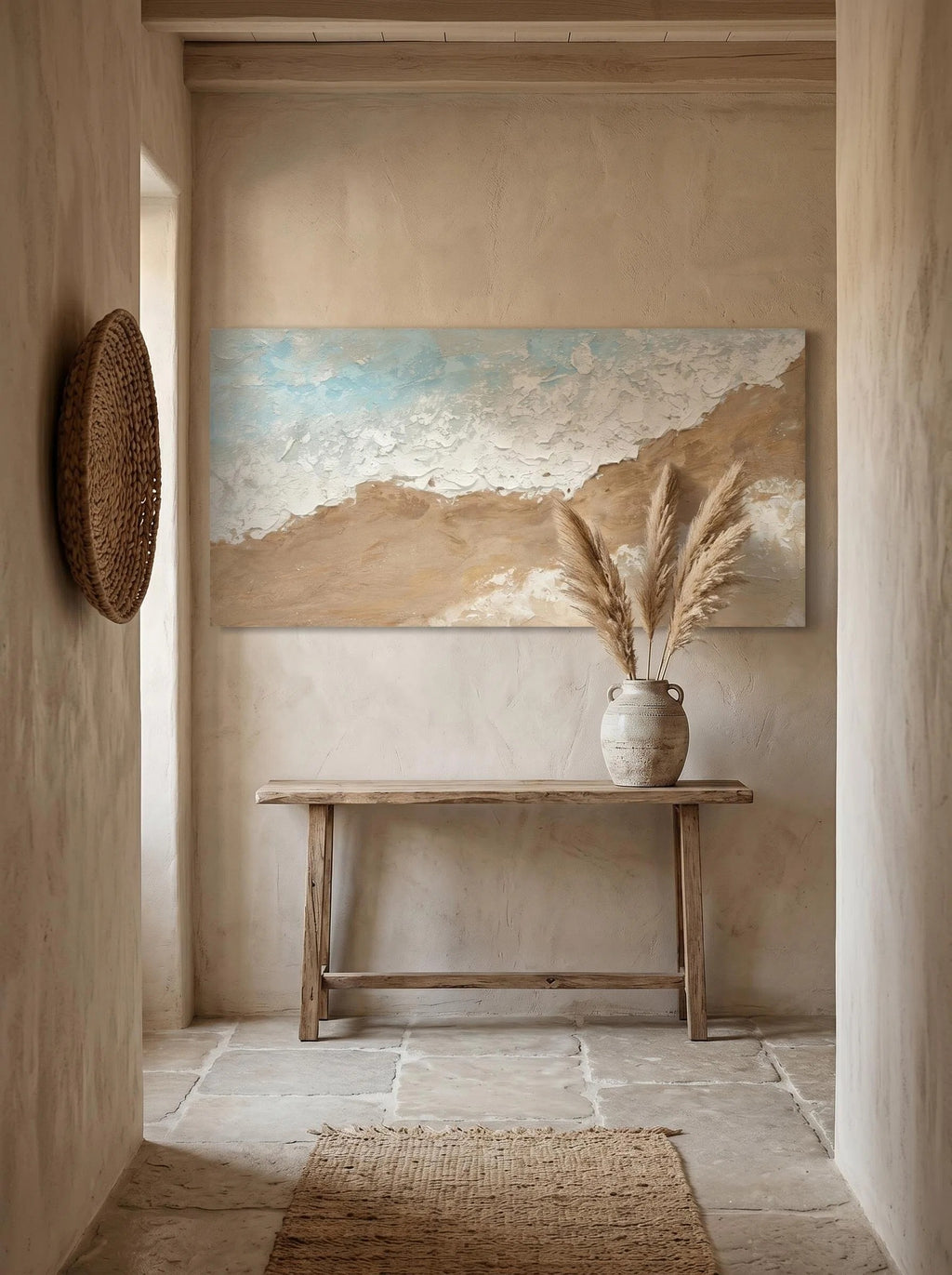 24x48 Neutre Plage Paysage Toile Wall Art