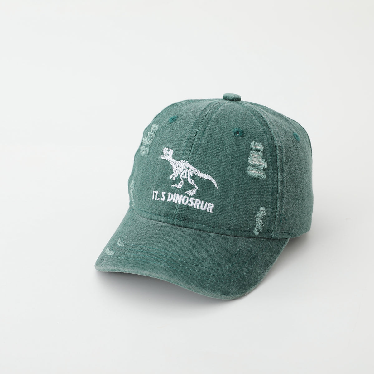 Broderie dinosaure pour enfants Torn and washed-out Vintage Trend Casquette de baseball pour l'extérieur