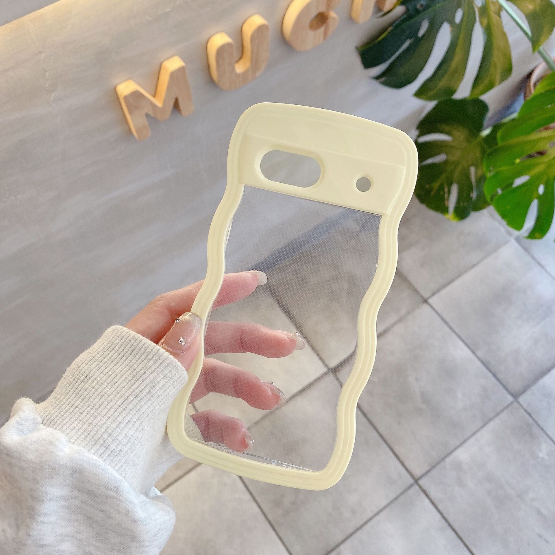 Deux-en-un Wave Shell Transparent Téléphone portable PC Couleur Hem