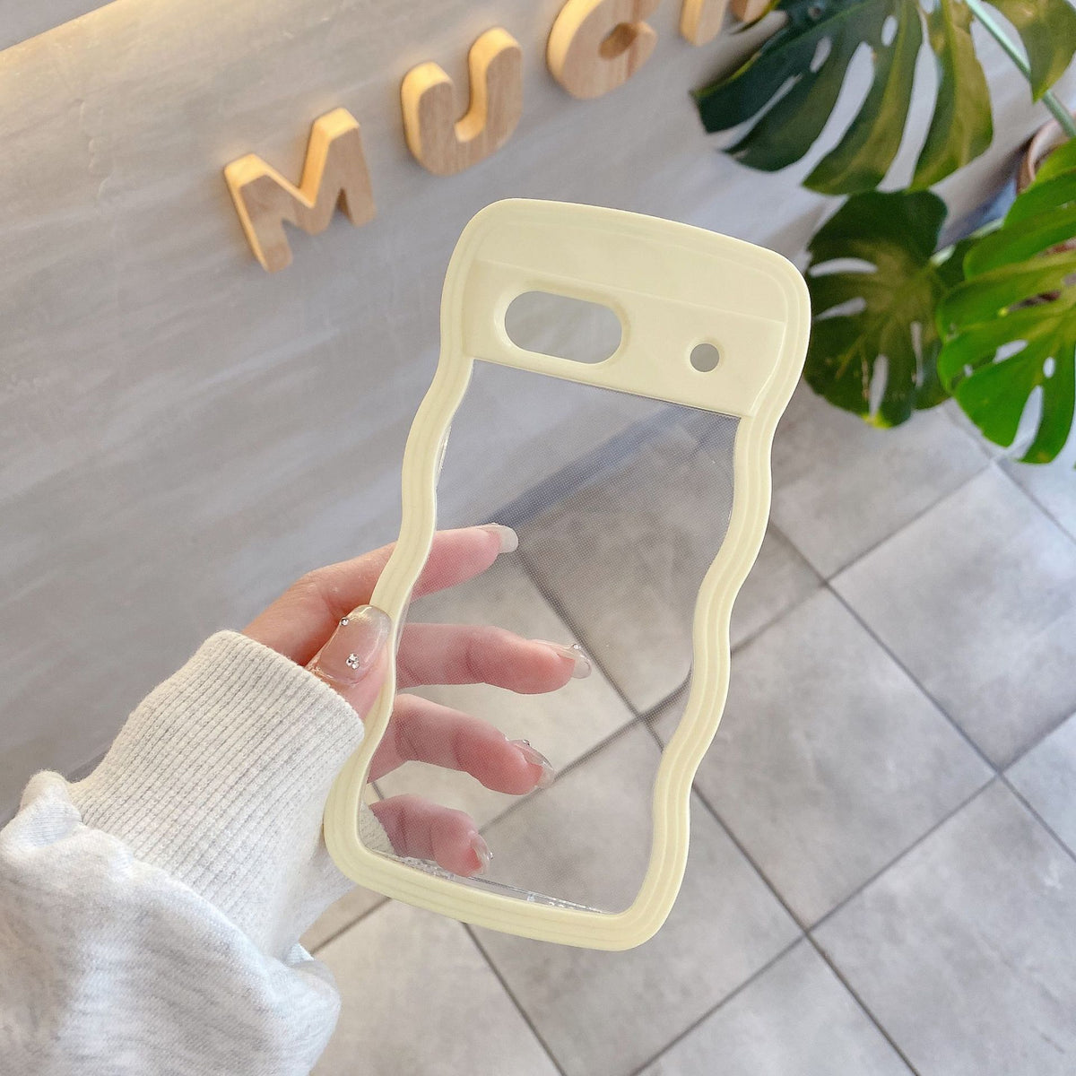Deux-en-un Wave Shell Transparent Téléphone portable PC Couleur Hem