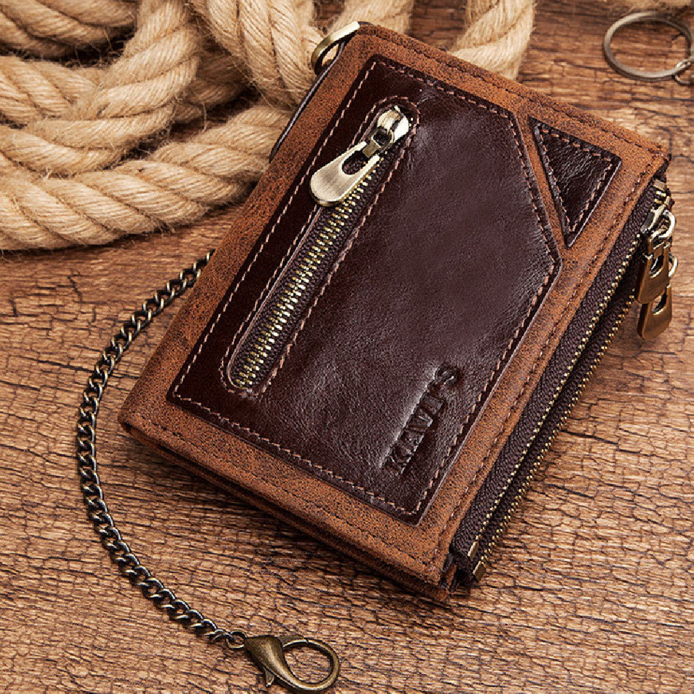 Portefeuille en cuir antivol pour hommes