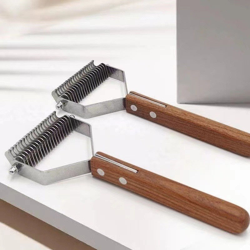 Peigne de démaquillage de chien anti-tangle et brosse pour animaux