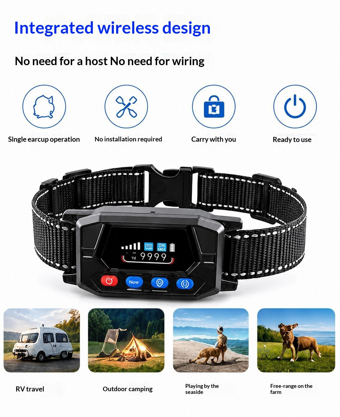 Collier de formation sans fil et de suivi GPS intelligent