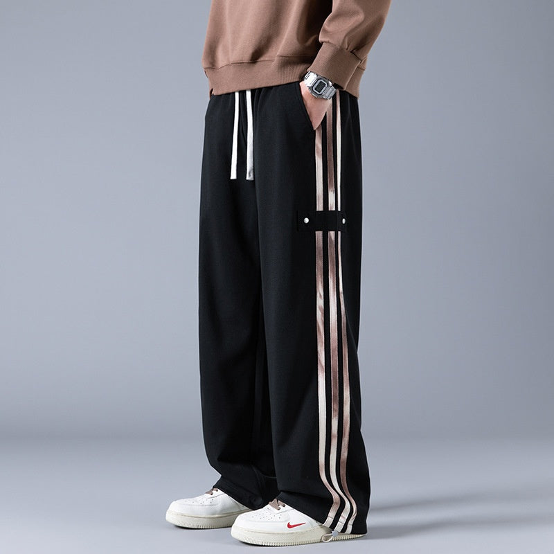 Sweatpants à trois rayures pour hommes Spring American High-Street Style Joggers