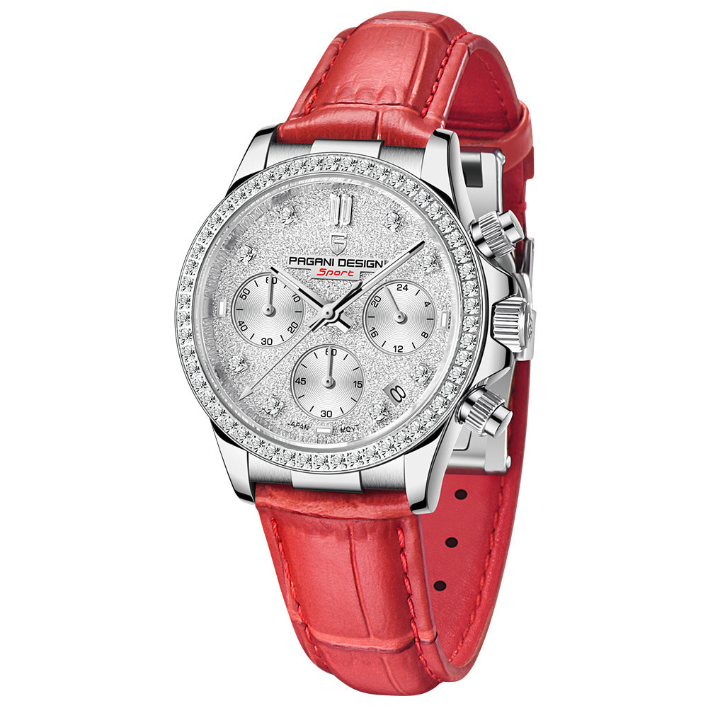 Diamond Surface Calendar Montre en acier inoxydable imperméable
