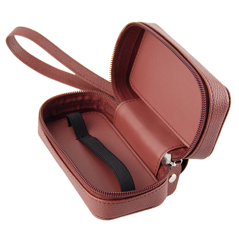 Sac de rangement avec couverture en cuir motif Lychee
