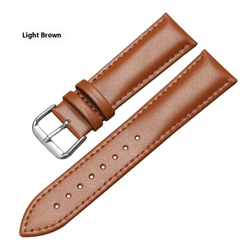 Bracelet de montre en cuir véritable polyvalent et minimaliste