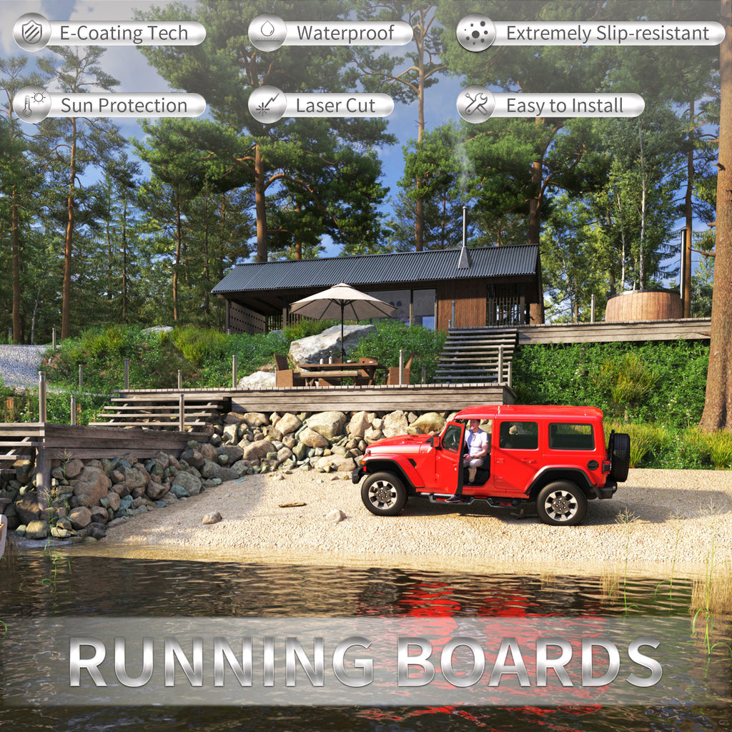 Planches de course à deux couleurs pour 07-18 Jeep Wrangler JK Unlimited 4 Door