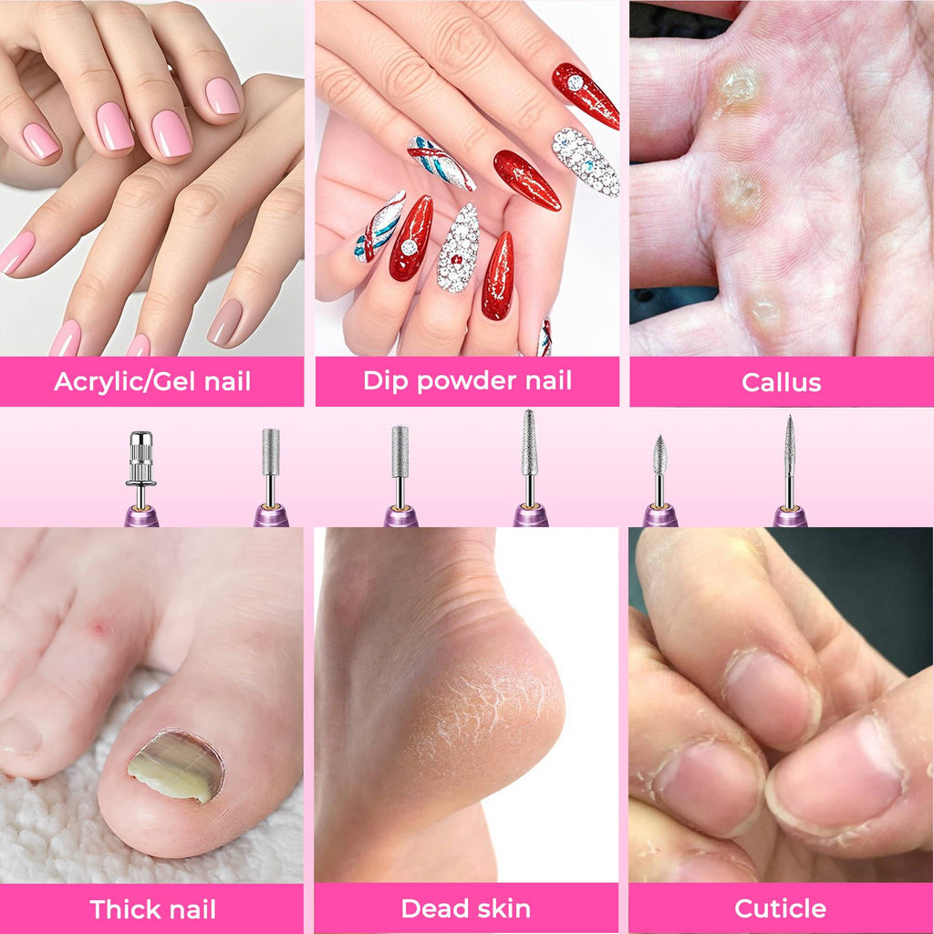 Kit de fichiers de ongles électriques portables professionnels